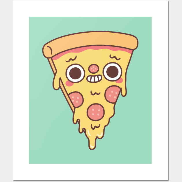 Funny Pizza With Smirk Smile Wall Art by rustydoodle